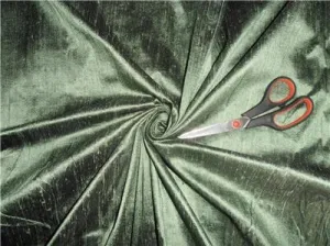 100% PURE SILK DUPIONI FABRIC FOREST GREEN X BLACK colour 54" wide WITH SLUBS MM29[1]