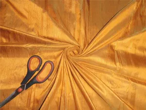 100% pure silk dupioni fabric mustard colour 44" wide with slubs MM39[1]