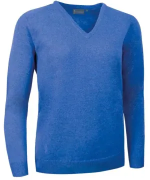 30% OFF - GLENMUIR Nina Ladies V-Neck Sweater - Lambswool - Tahiti Blue - Size: LARGE