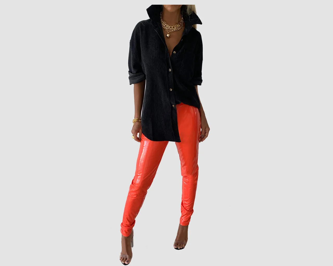 63 Vantablack Velour Chic Boyfriend Long Sleeve Shirt - The Bond Street