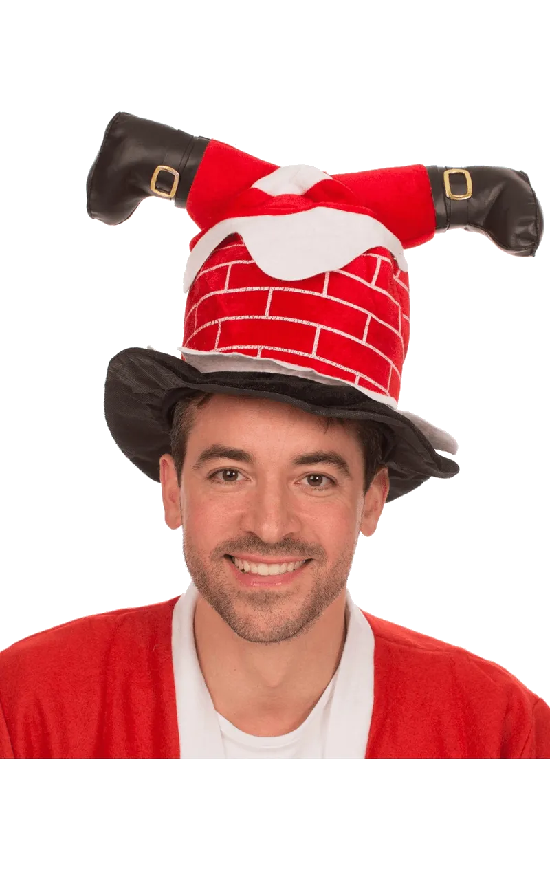 Adult Santa Stuck in Chimney Hat Accessory
