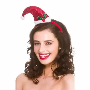 Adults Sequin Santa Hat Headband Christmas Party Novelty