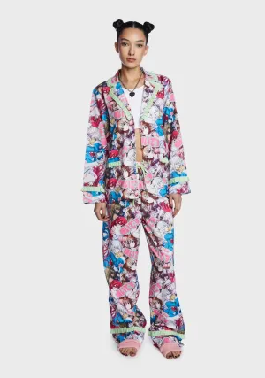 Anime Long Sleeve Shirt And Trouser Set