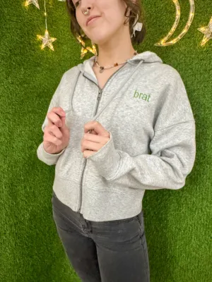 Brat Grey Zip Up Hoodie S