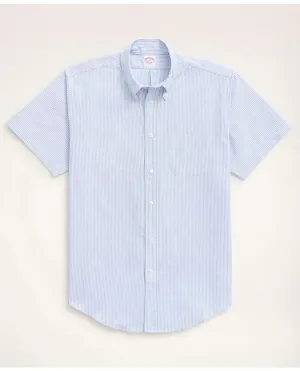Brooks Brothers Men's Original Polo Button-Down Oxford Shirt Short-Sleeve Blue