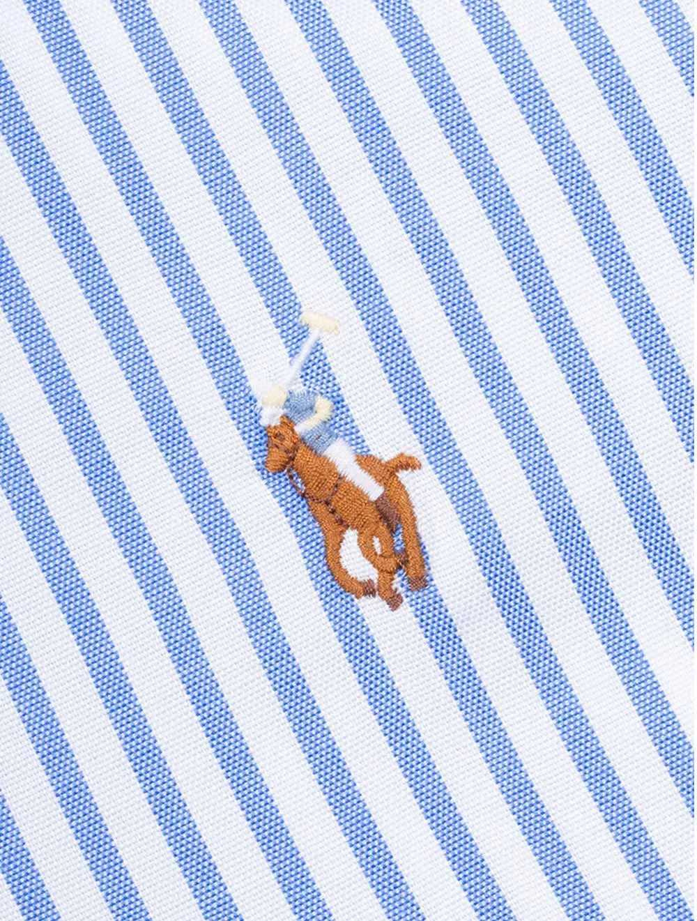 Button Down Oxford Stripe Shirt Blue