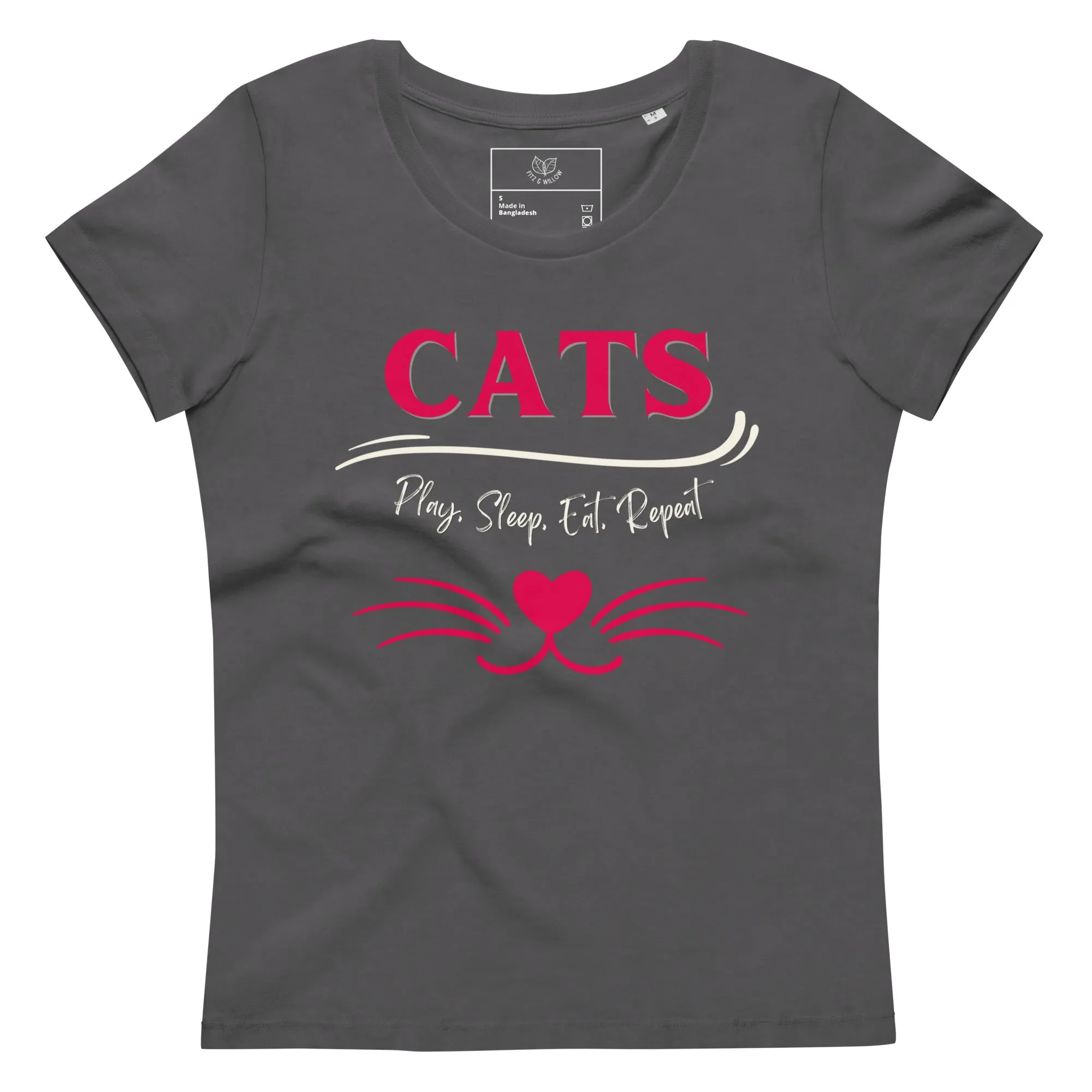 Cats, Women's fitted tee with cat quote and print