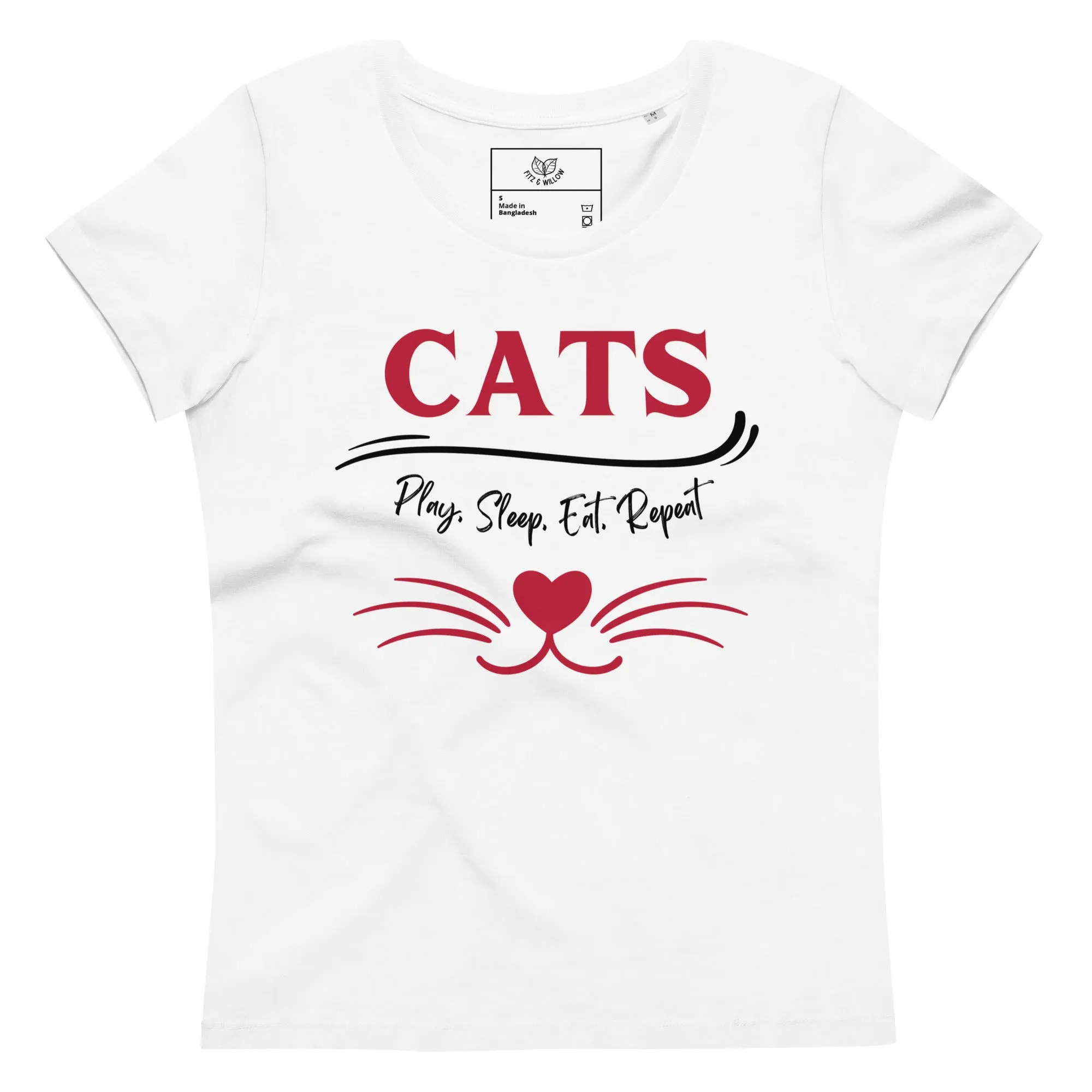 Cats, Women's fitted tee with cat quote and print