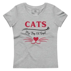 Cats, Women's fitted tee with cat quote and print