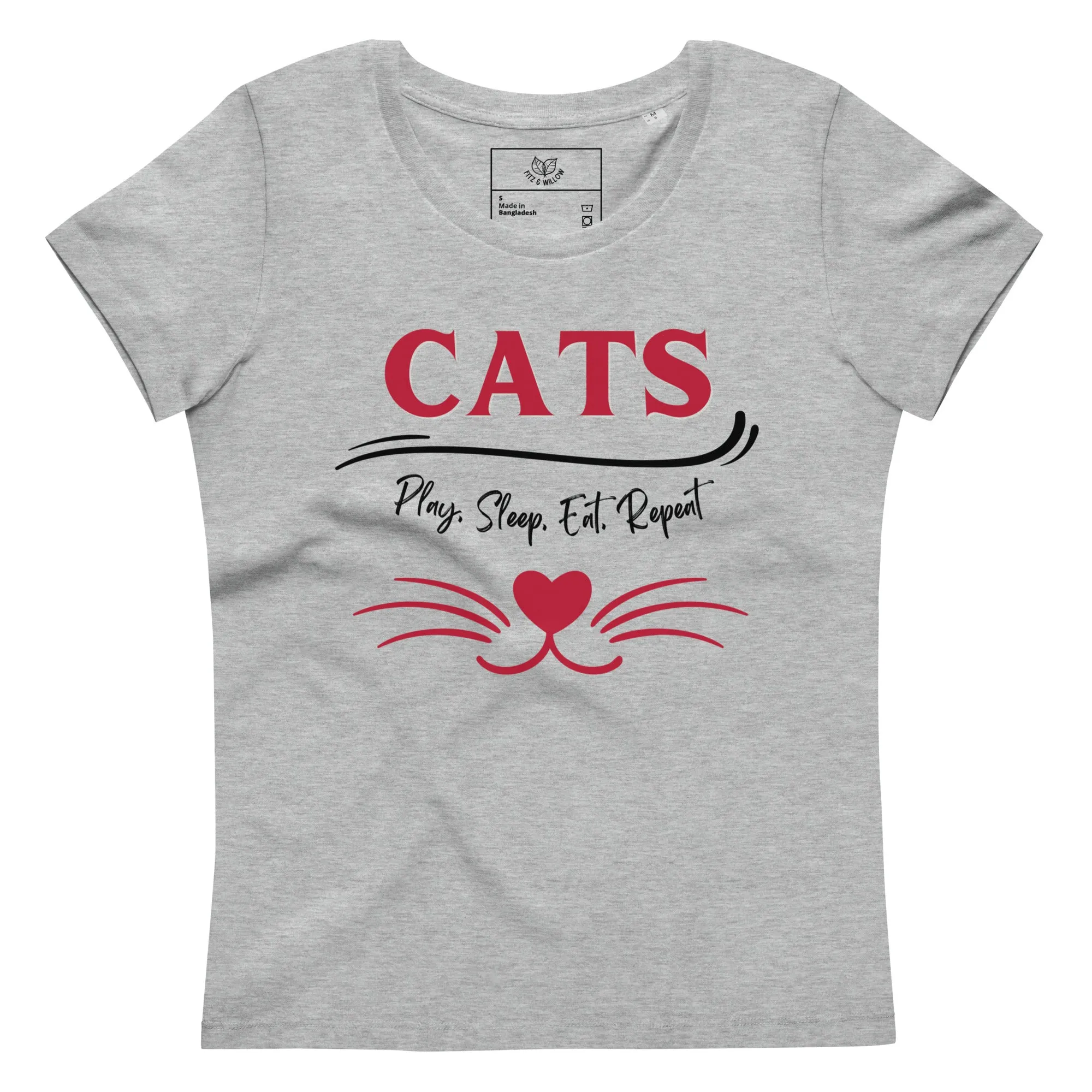 Cats, Women's fitted tee with cat quote and print