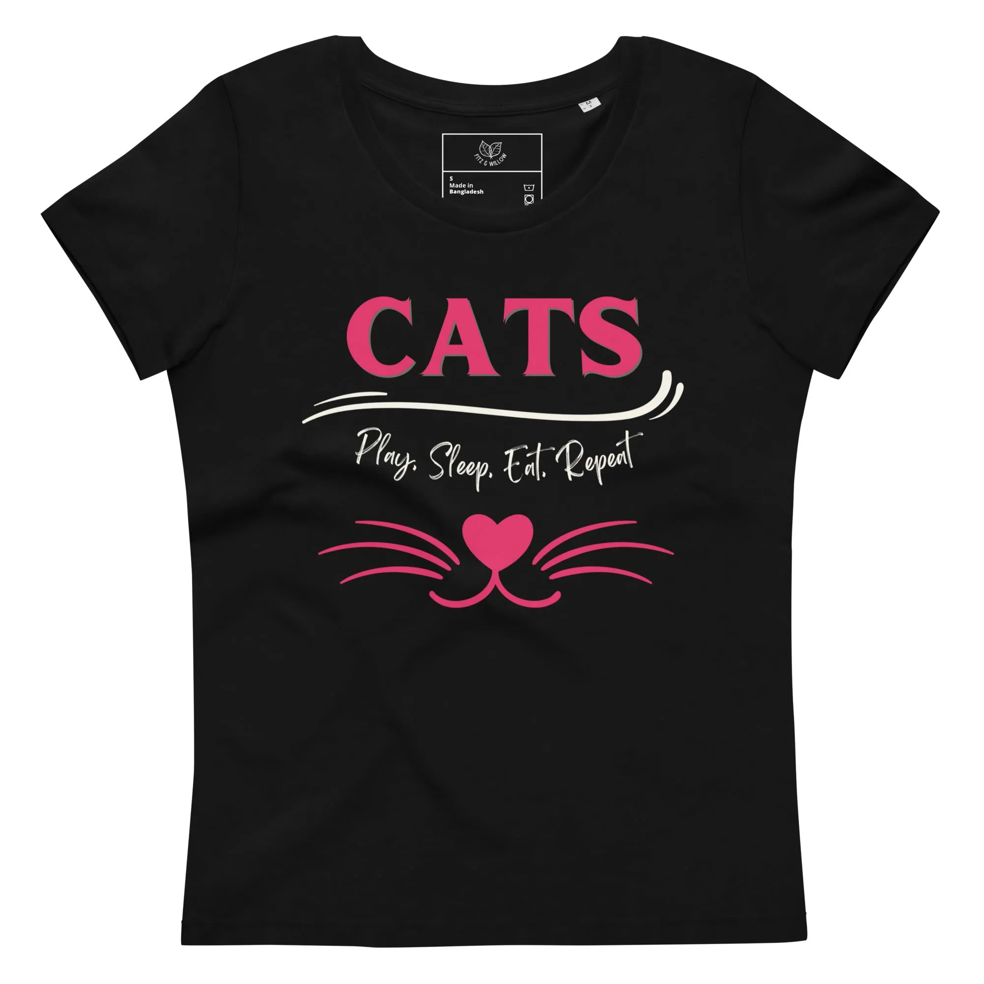 Cats, Women's fitted tee with cat quote and print