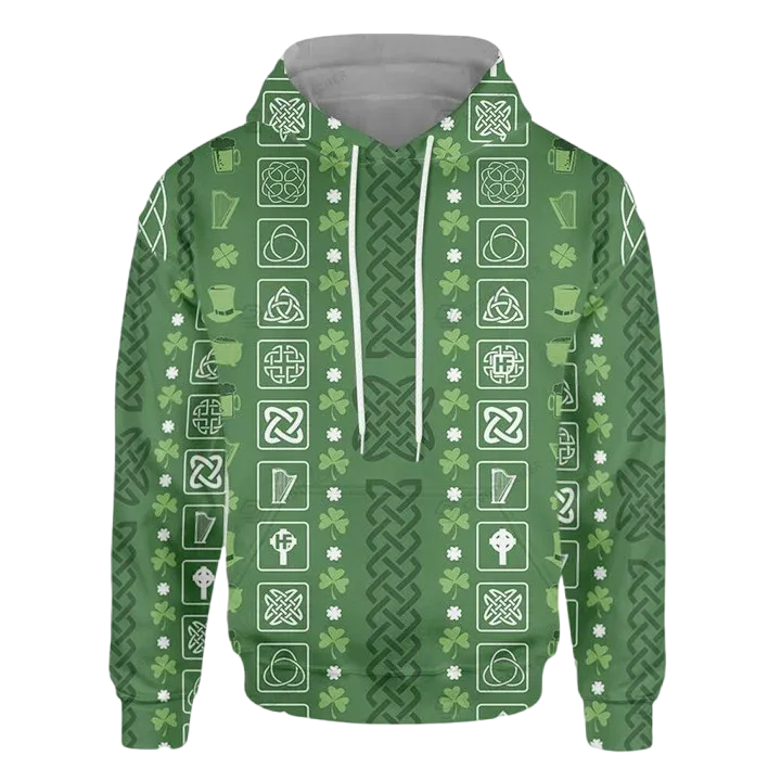 Collection Of Celtic Irish Happy St Patrick's Day 3D All Over Print Hoodie