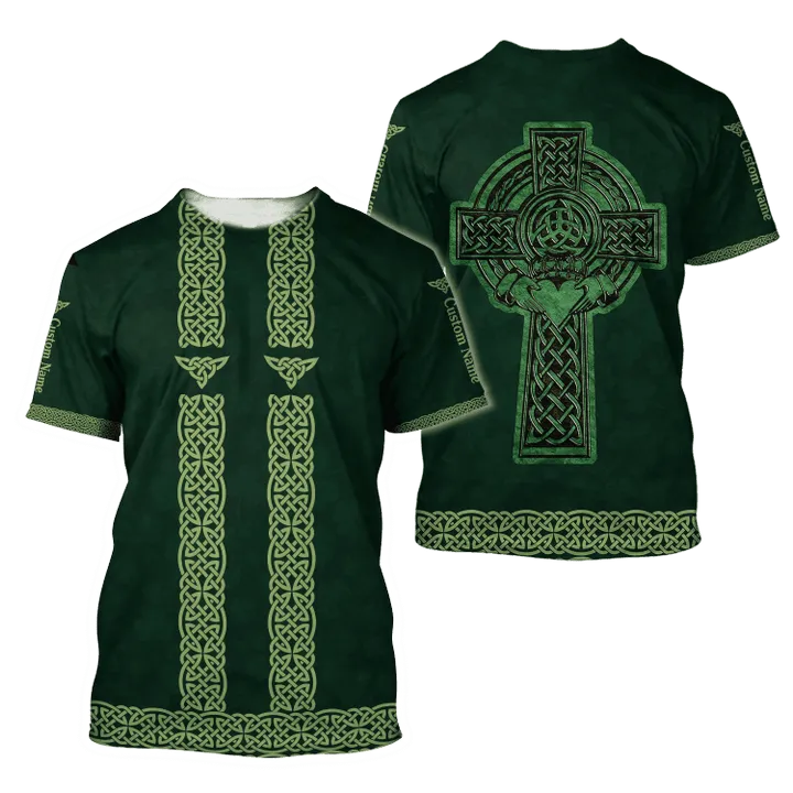 Customized Name Irish Saint Patrick's Day 3D All Over Printed Shirts, Give Heart For Queen Shirt