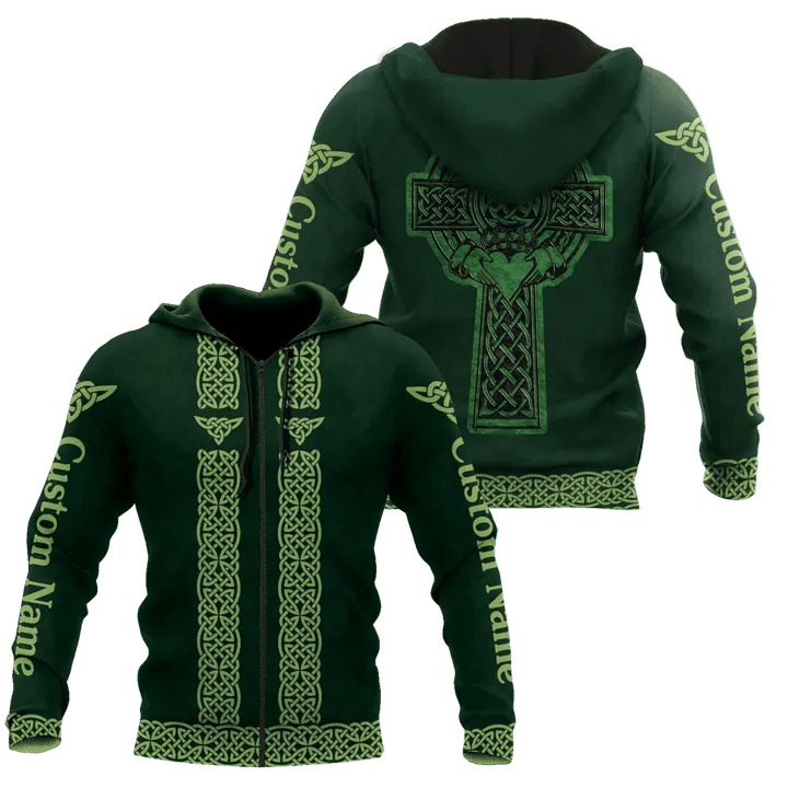 Customized Name Irish Saint Patrick's Day 3D All Over Printed Shirts, Give Heart For Queen Shirt
