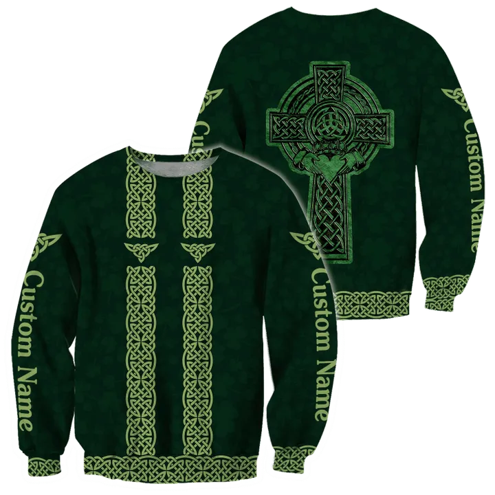 Customized Name Irish Saint Patrick's Day 3D All Over Printed Shirts, Give Heart For Queen Shirt