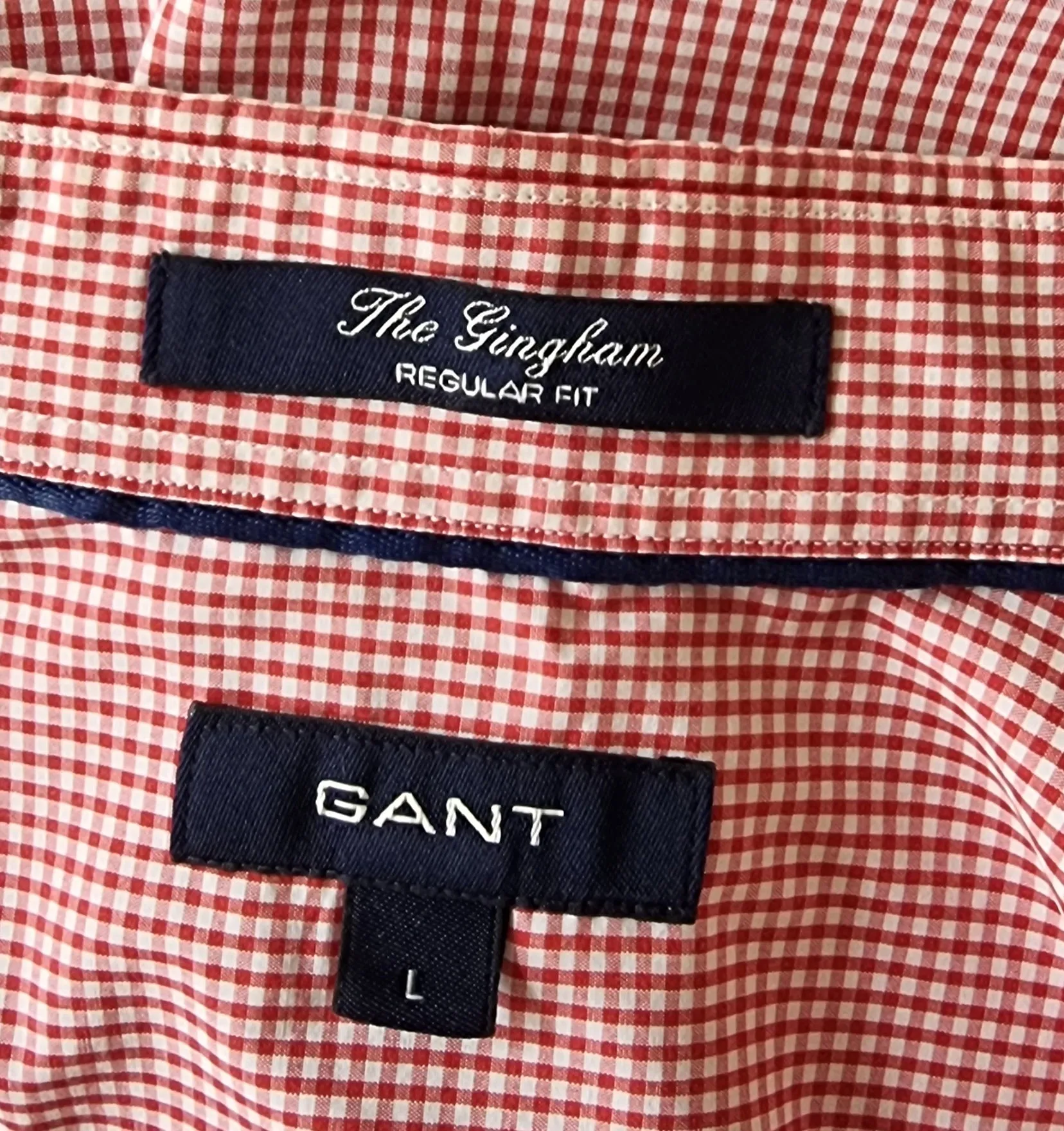 Gant Mens Regular Fit Broadcloth Shirt Red Size L