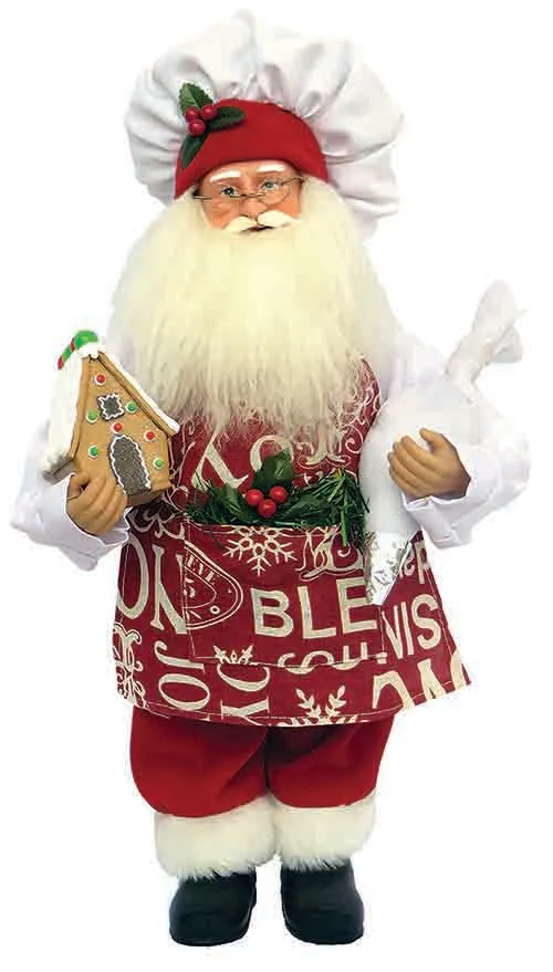 Gingerbread House - 15" Santa