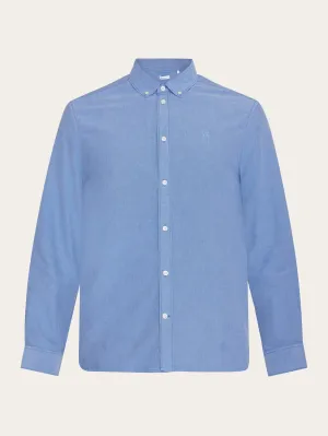 Harald Small Owl Oxford Regular Fit Shirt - GOTS/Vegan - Dark Denim