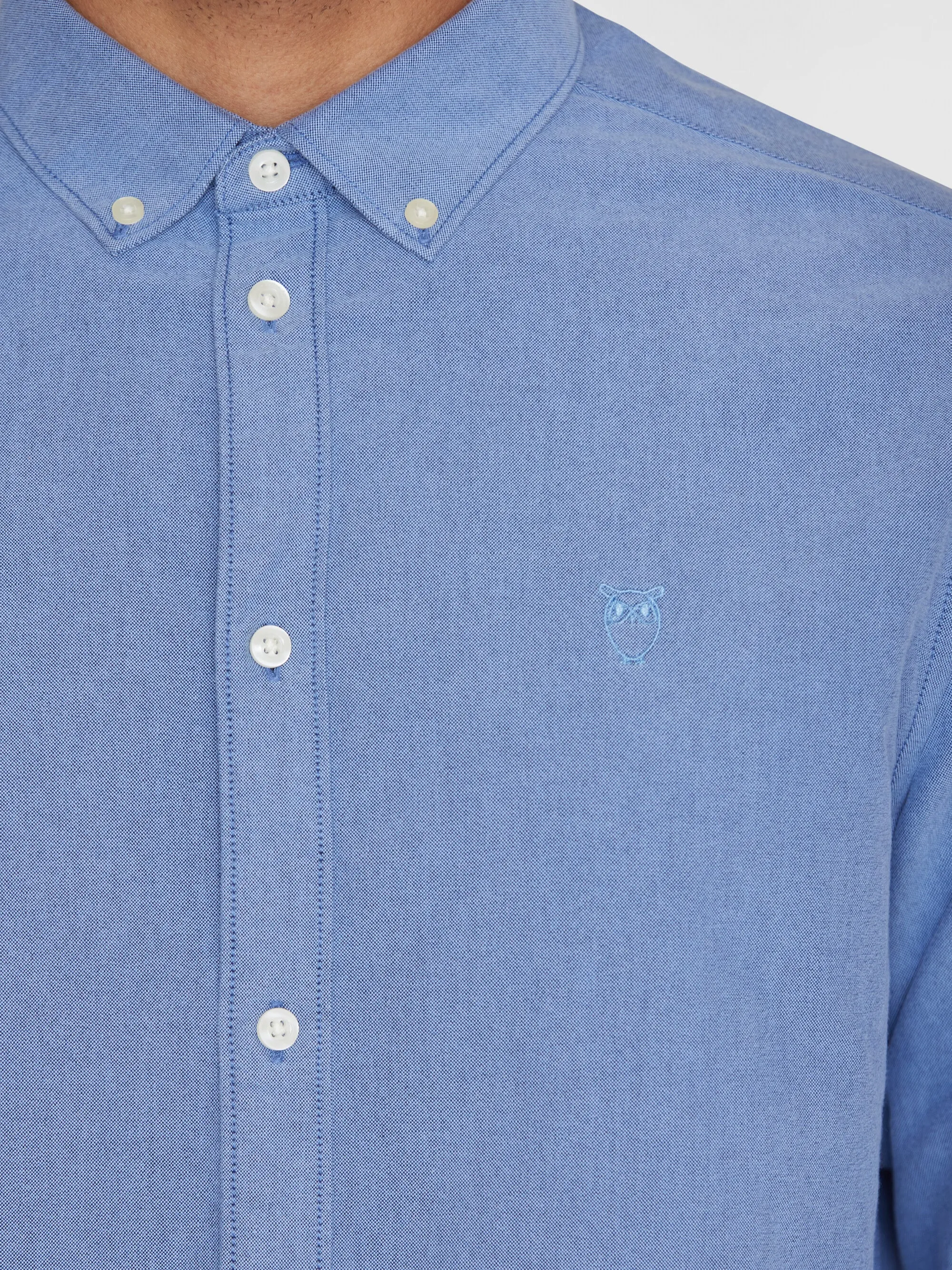 Harald Small Owl Oxford Regular Fit Shirt - GOTS/Vegan - Dark Denim