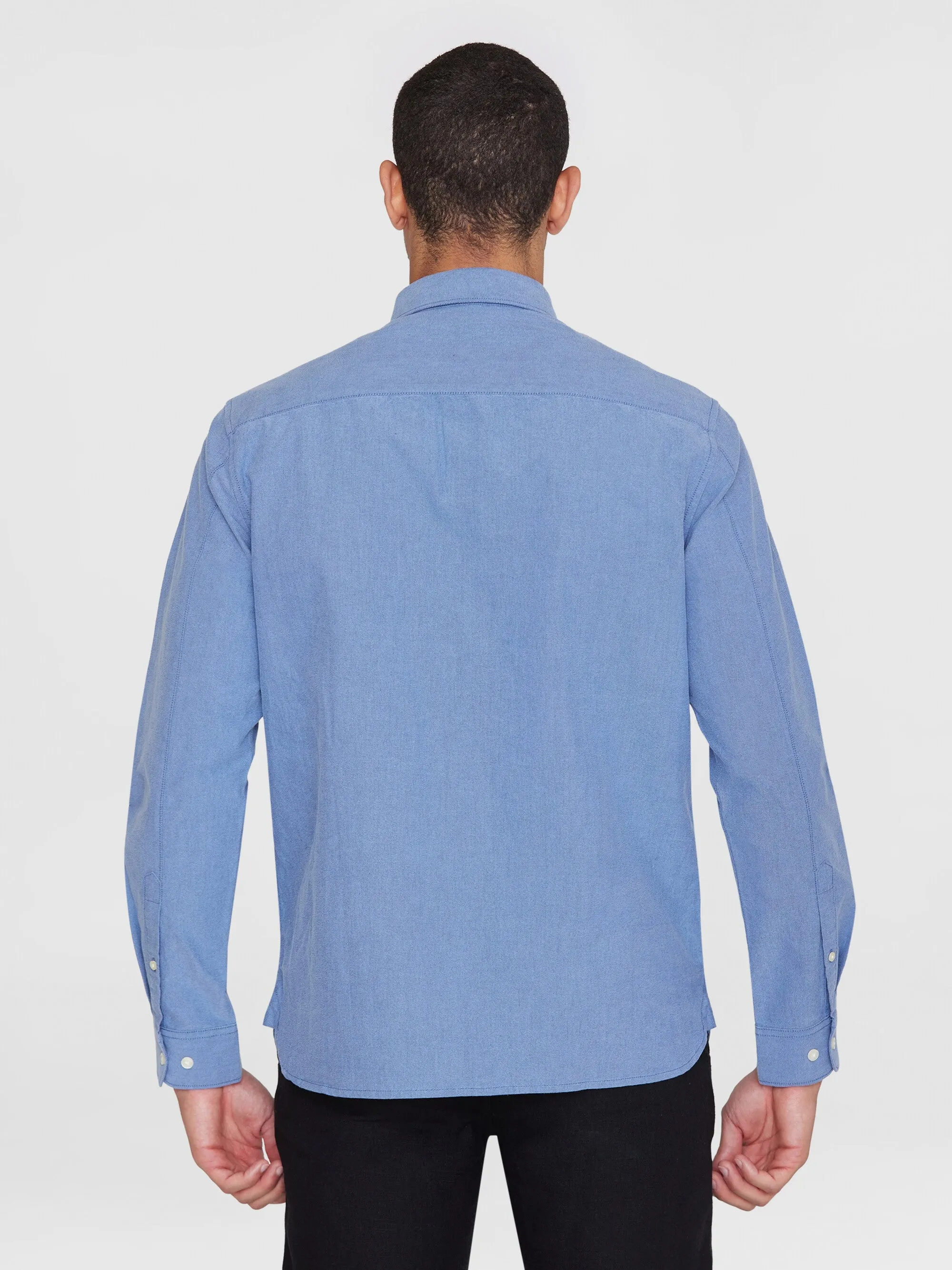 Harald Small Owl Oxford Regular Fit Shirt - GOTS/Vegan - Dark Denim