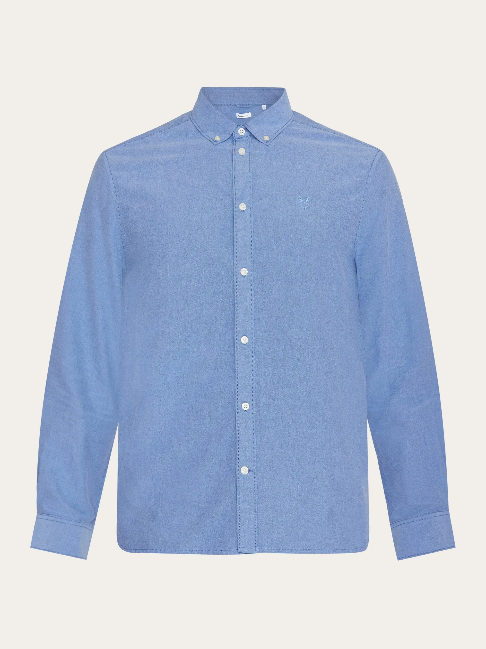 Harald Small Owl Oxford Regular Fit Shirt - GOTS/Vegan - Dark Denim