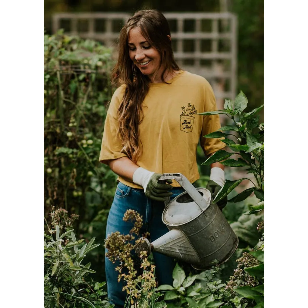 Herb Nerd - Vintaged Cropped Tee in Chamomile
