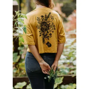 Herb Nerd - Vintaged Cropped Tee in Chamomile