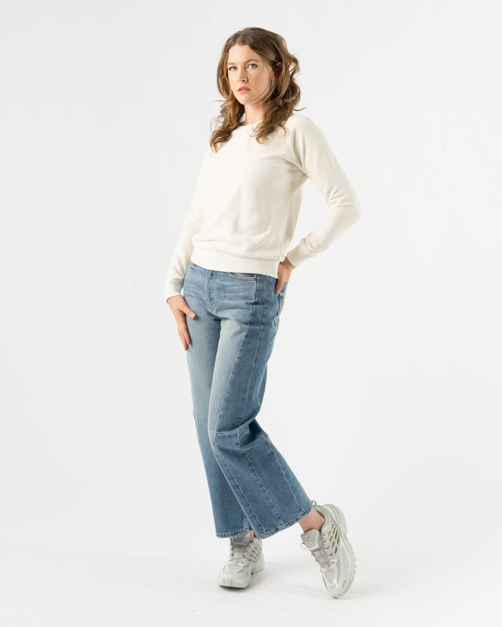 Jungmaven Alpine Raglan Sweatshirt in Washed White