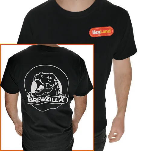 KegLand T-Shirt - Black Colour Print (Small) - BrewZilla Back