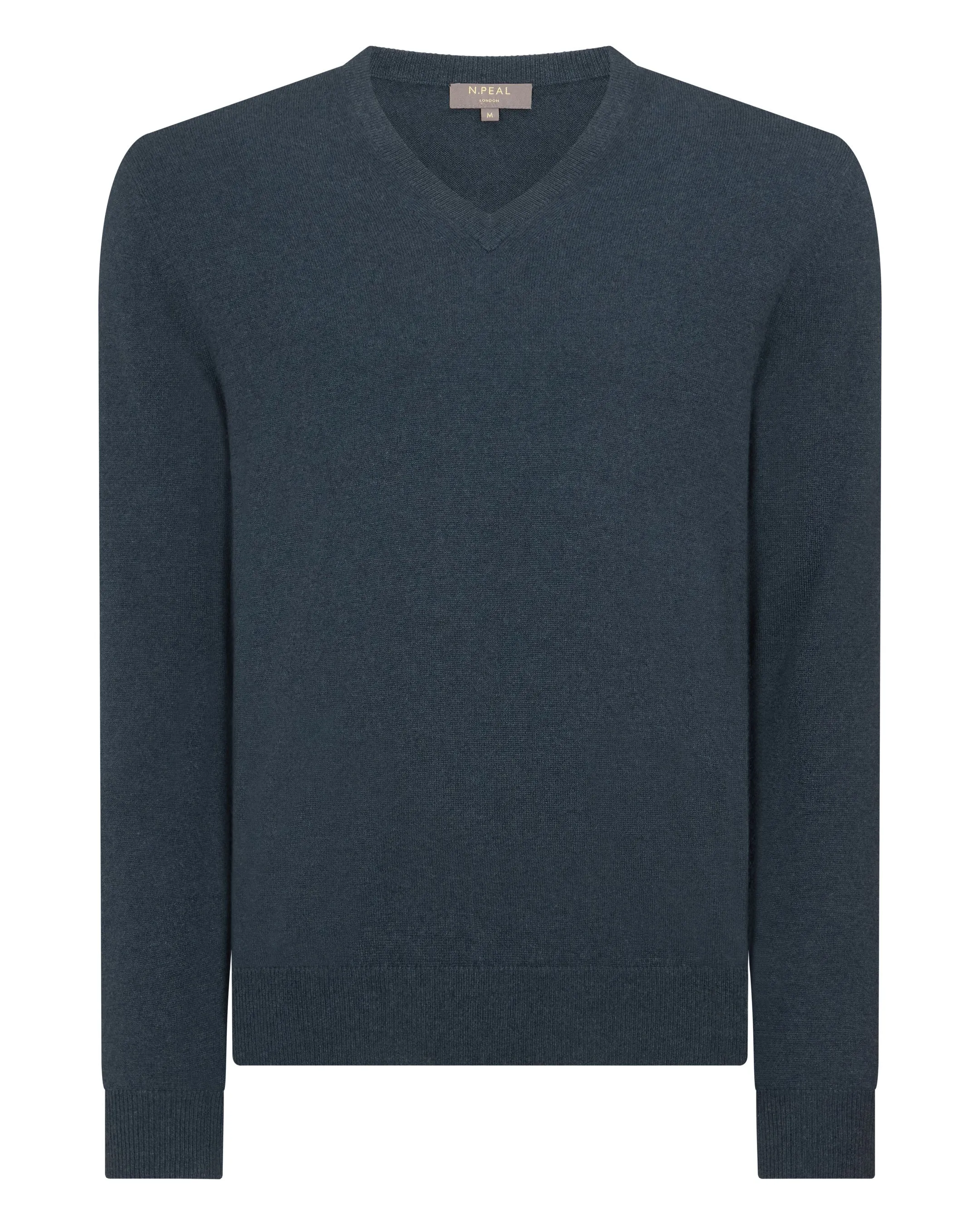 Men's Burlington V Neck Cashmere Jumper Caviar Blue