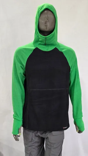 Men's Hoodie - Black w/ Green sleeves & hood