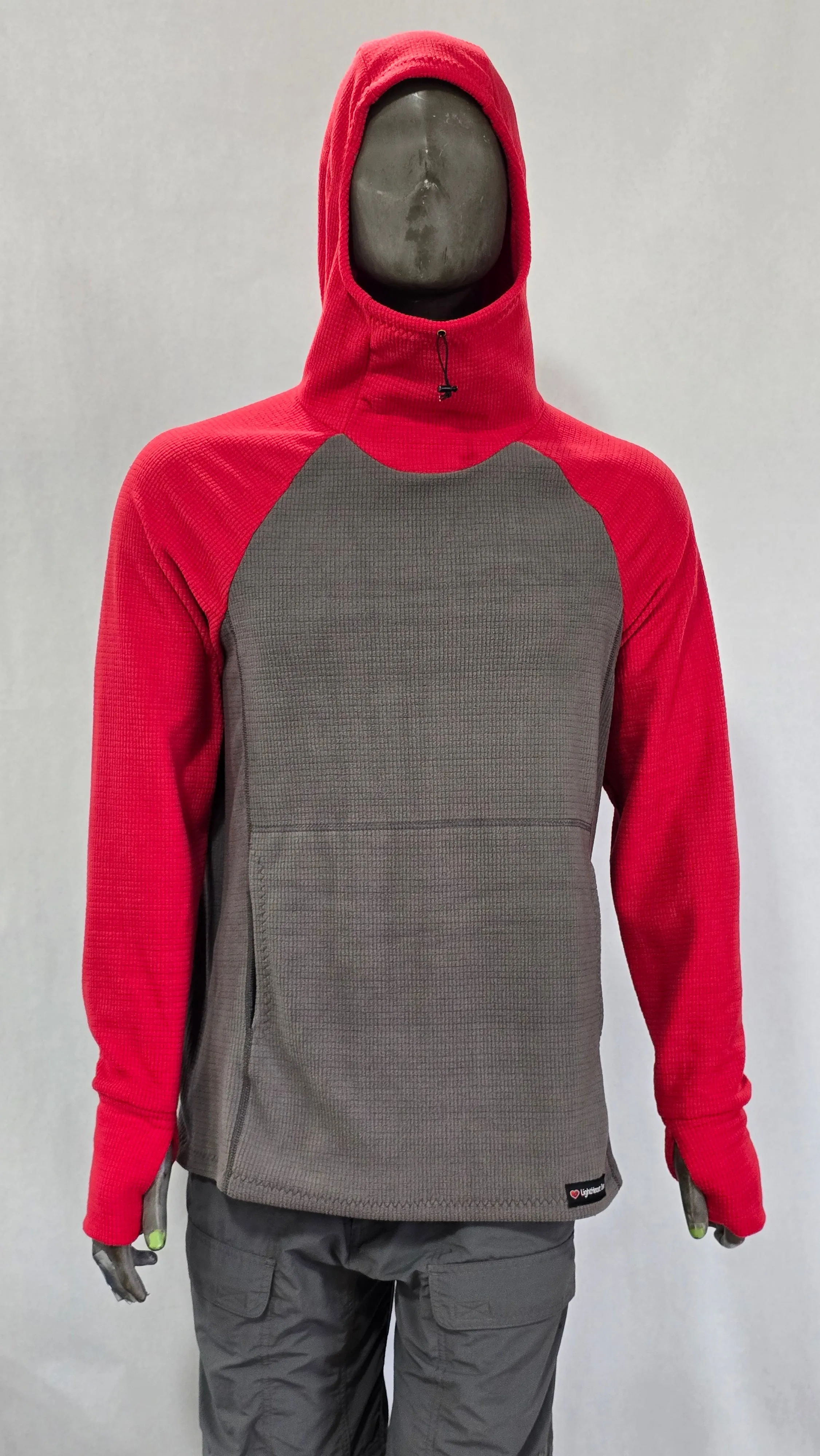 Men's Hoodie - Gray w/ Red sleeves & hood