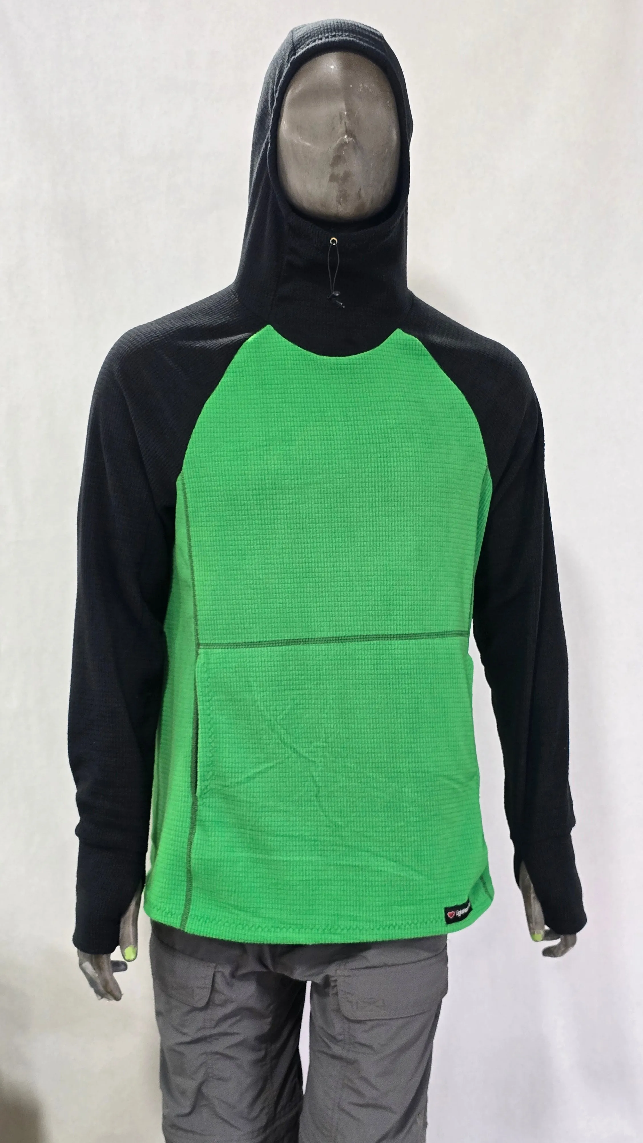 Men's Hoodie - Green w/ Black sleeves & hood