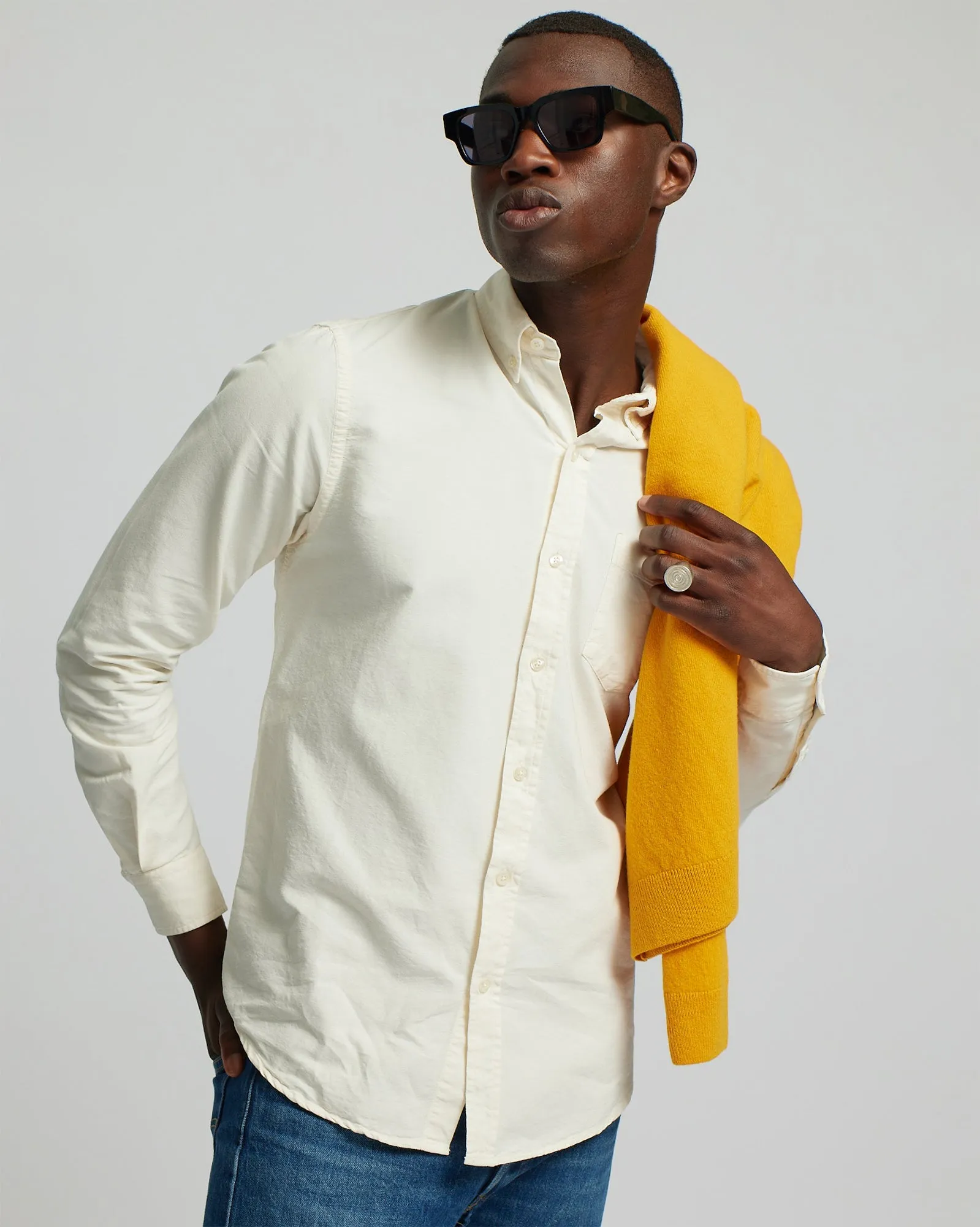Organic Button Down Shirt - Soft Lavender