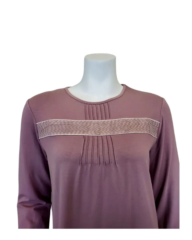Pierre Balmingo Paris Tucks Design Mauve Modal Pajamas Set