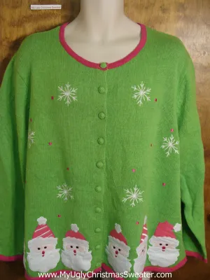 Pink and Green Horrible Fun Holiday Sweater