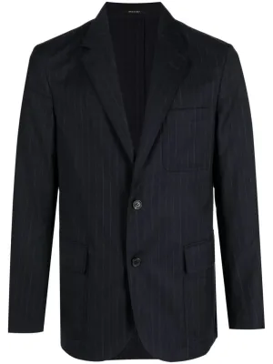 Pinstripe Single-Breasted Blazer