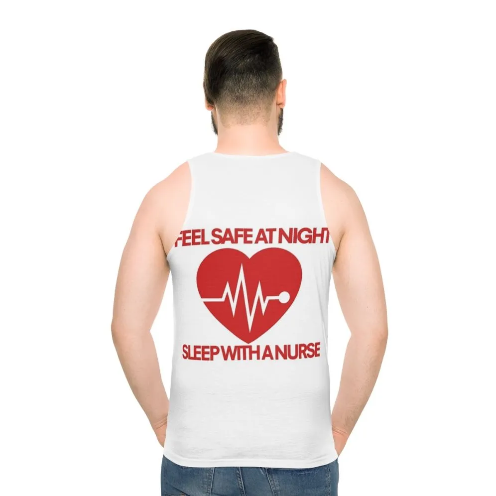"Feel Safe With a Nurse" Unisex Tank Top