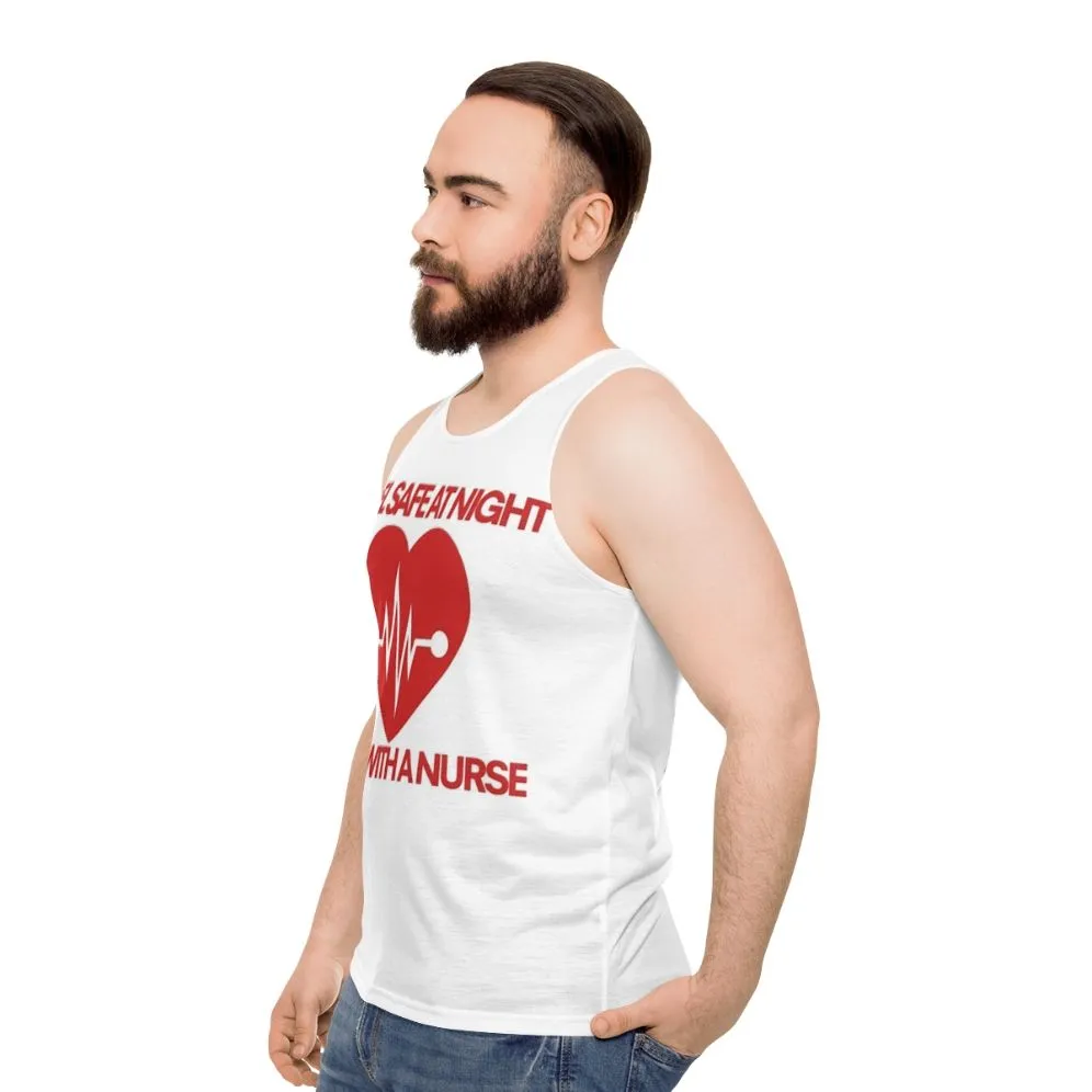 "Feel Safe With a Nurse" Unisex Tank Top