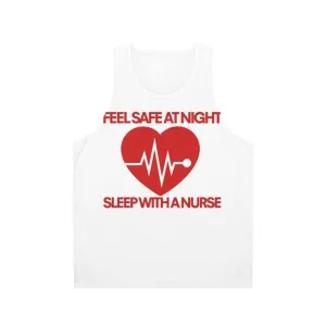 "Feel Safe With a Nurse" Unisex Tank Top