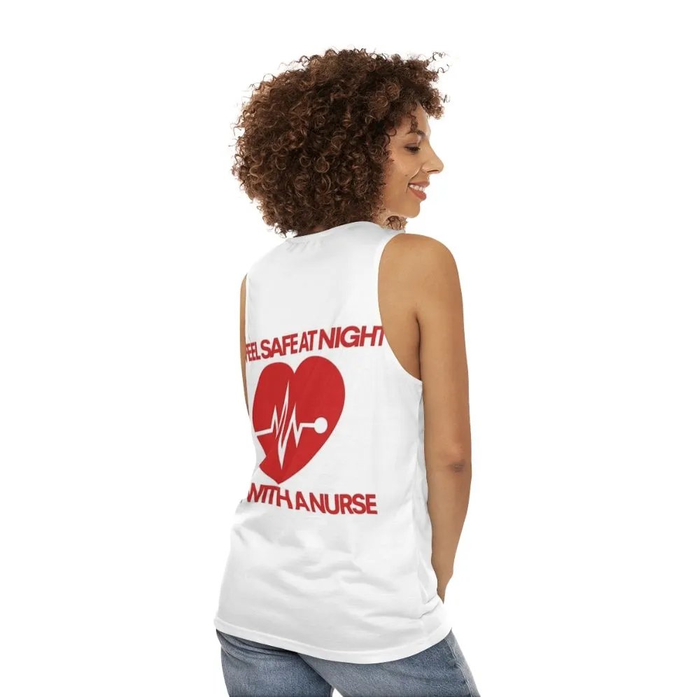 "Feel Safe With a Nurse" Unisex Tank Top