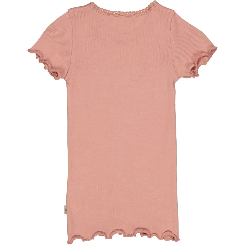 Rib T-Shirt Lace SS