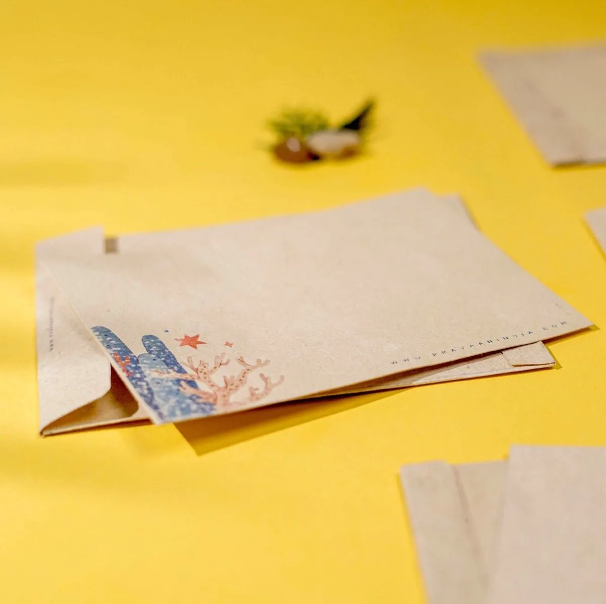 Samudra Handmade Hemp Paper Note Cards Set