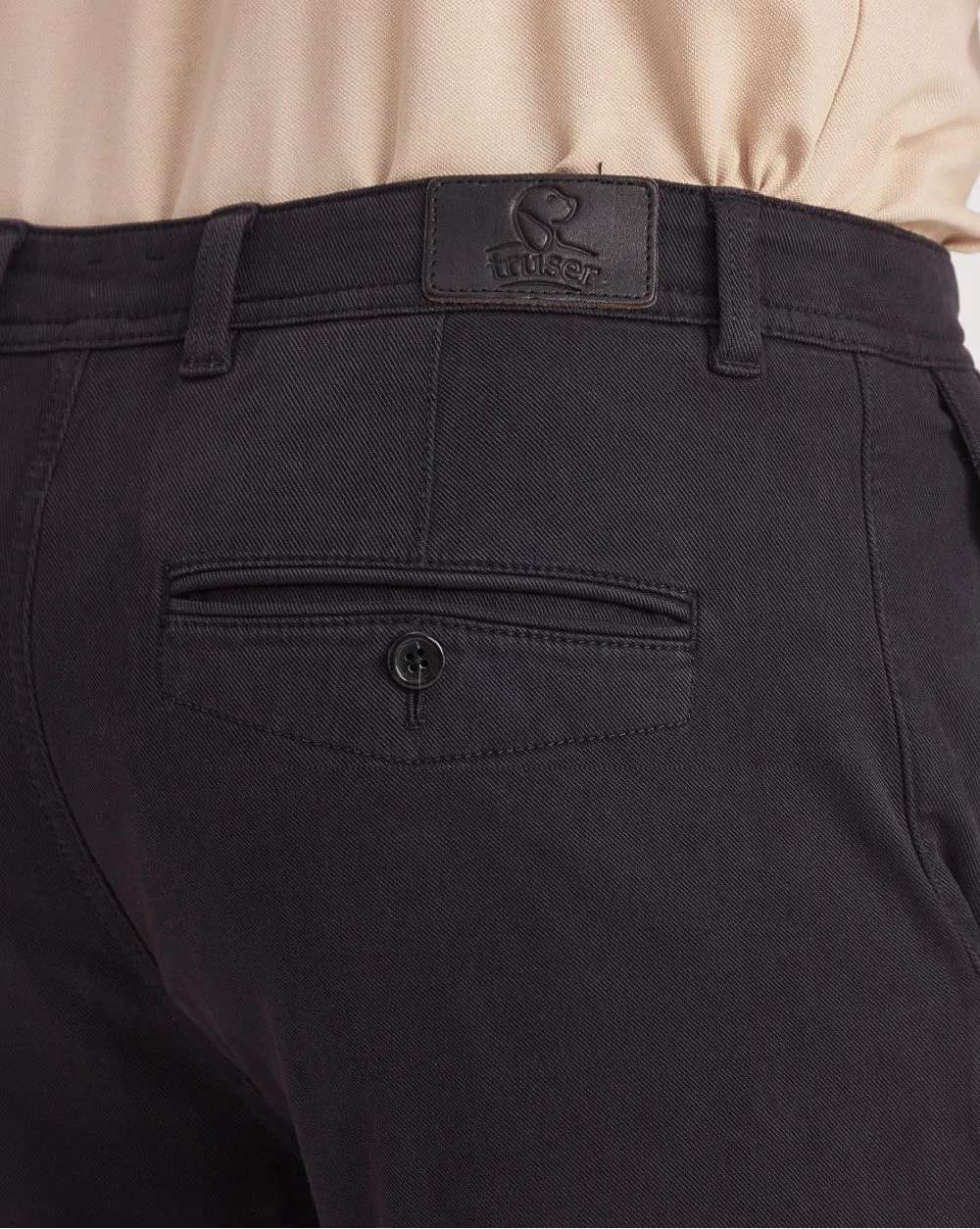 Slim Fit Garment Dyed Chinos - Jet Black