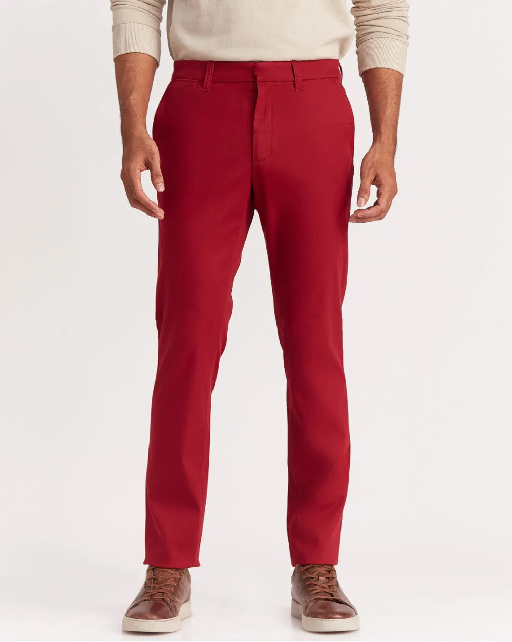 Slim Fit Luxe Chinos - Carmine Red
