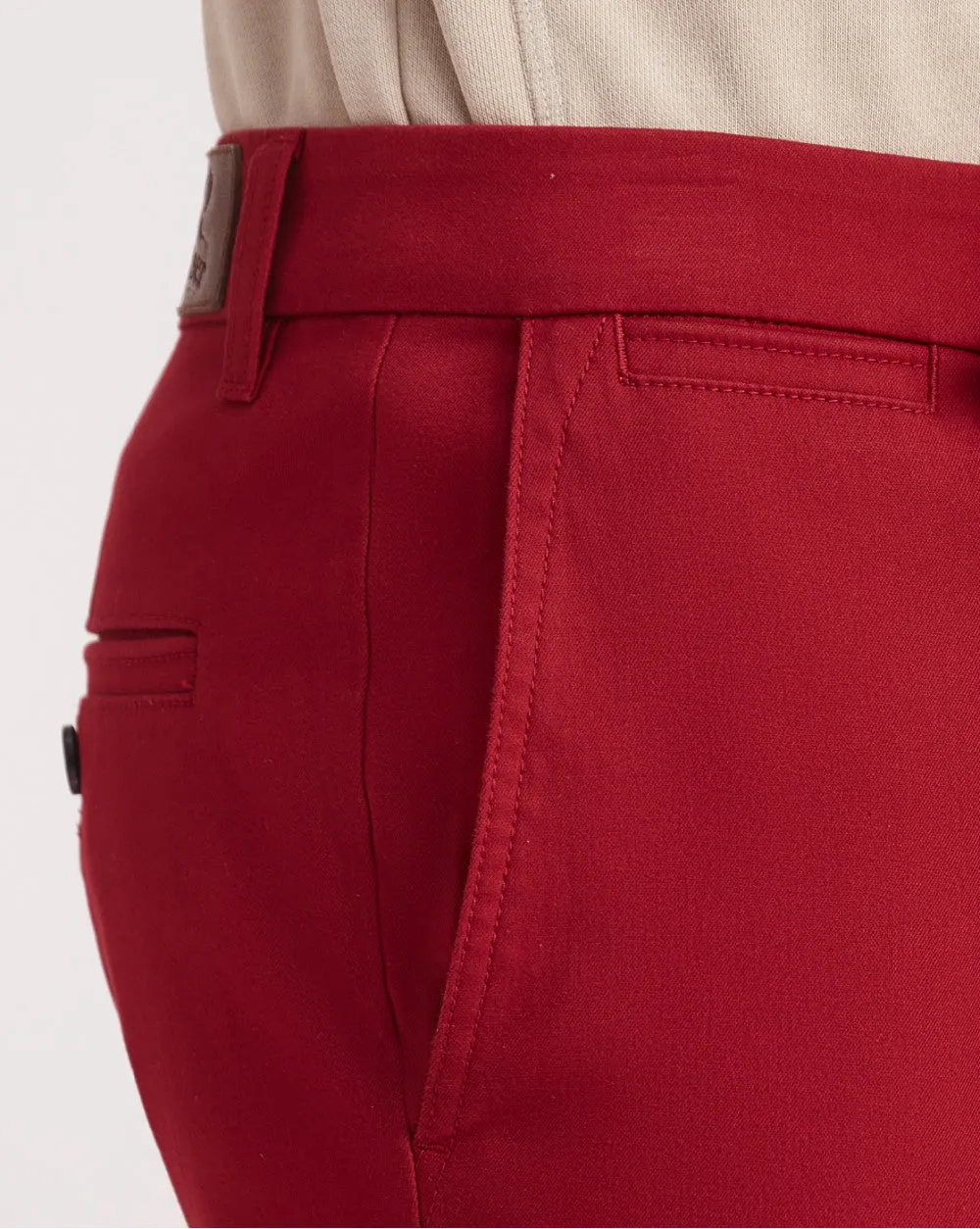 Slim Fit Luxe Chinos - Carmine Red