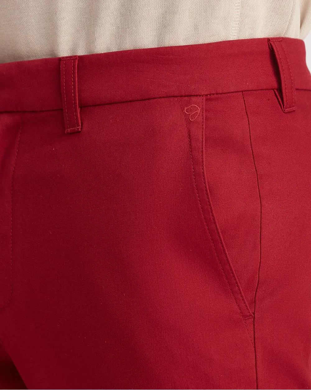 Slim Fit Luxe Chinos - Carmine Red
