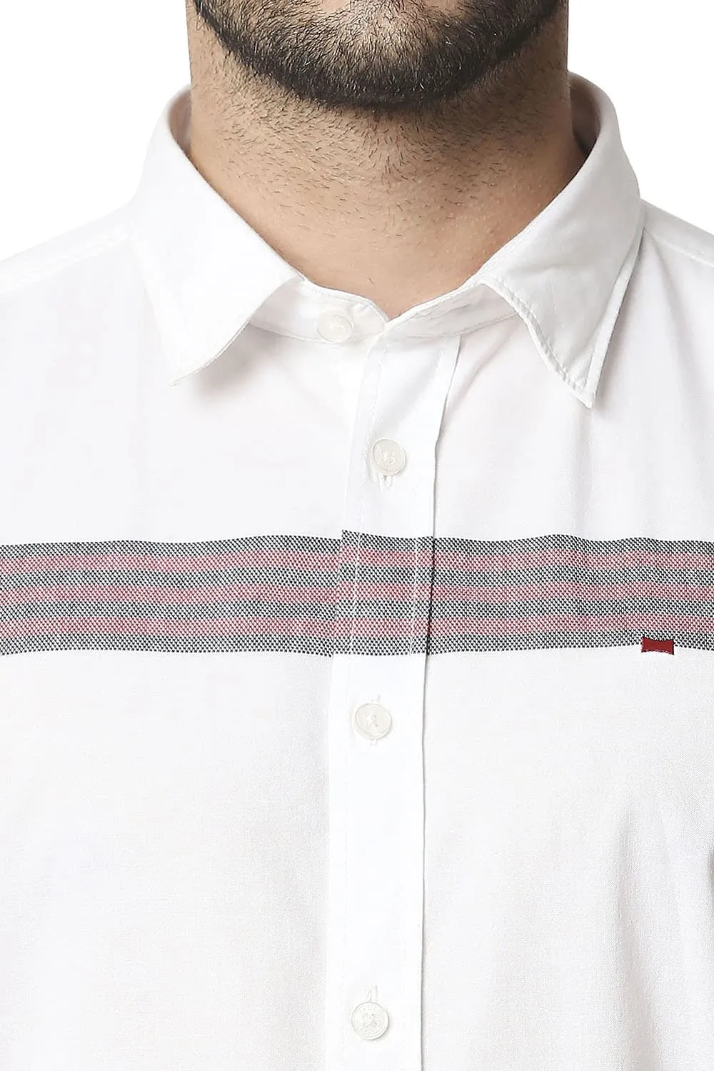 Slim Fit Oxford Eng Weft Stripe Halfsleeves Shirt