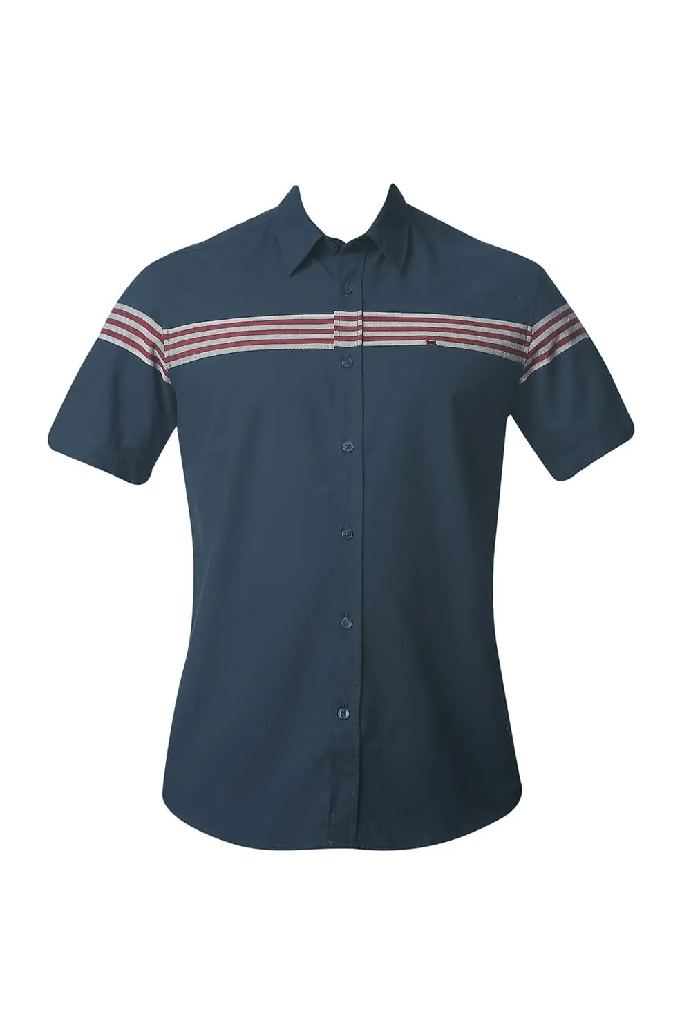 Slim Fit Oxford Eng Weft Stripe Halfsleeves Shirt