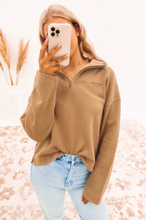 Thrills Stamp 3/4 Zip Pullover Sand